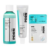 VT PDRN Glow Skin Care Set | Glow Cream 50ml+Glow Toner 200ml+Lifting Mask Korean Glass Skin - Korea Daiso Exclusive Kit blue