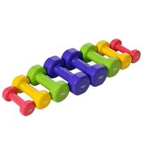 Hexagonal dumbbell set total 20 kg set of 8 short gym dumbbells with polyurethane coating multicolor 9 x 9 x 19 cm