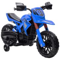 Kids Electric Motorcycle +3 Years Battery Motorcycle for Children 12V with Auxiliary Wheels and Horn Load 30 kg Blue 105 x 57 x 62 cm