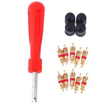 15Pcs Copper Valve Core Car Motorcycle Bike Tire Valve Core Vacuum Tyre Valve Stems Core Remover Bicycle Auto Accessories raudona