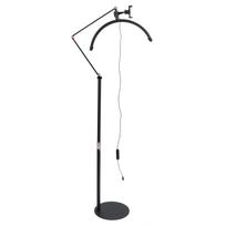 16inch Half Moon Floor Lamp LED Light Detachable U Shape Eyebrow Tattoo Lamp for Beauty Salon 100‑240V US Plug white