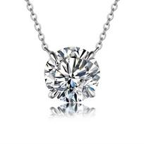 Moissanite Dia 6.5mm 0.5-5CT Woman Pendant Sier Necklace For Women Chains Party Bridal Fine Jewelry 925sterling Silver Necklace 0.5CT VVSI1 5mm gray
