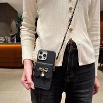 European and American style for OPPO Reno13 mobile phone case luxury pearl pendant card bag A78 crossbody strap leather pattern RENO 5/FIND X3 LITE/RENO 5K/RENO 6-4G white