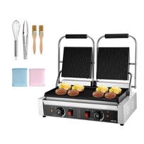 VEVOR Commercial Panini Grill, 3600W Electric Sandwich Panini Maker, Stainless Steel Double Sandwich Press, Panini Grill Temp Control 58 x 41.5 x 21.5 cm