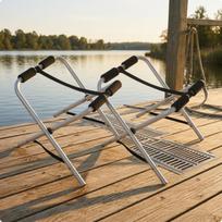 2 Pieces Kayak Rack with Foam Padding Foldable Freestanding Storage Portable Paddle Board gray