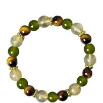Natural Tiger'S Eye & Citrine Bracelet 8Mm Beads, Year-Round Bohemian Gift For Girls, Suitable For Party/Daily Use A4 black