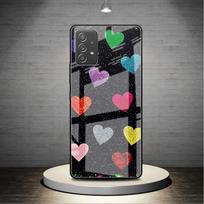 Glass Case For Samsung Galaxy A52 A71 A50 A51 A70 A21s A31 A72 A10 A12 A30 A22 5G Phone Cover LOVE Heart Samsung A30 gray