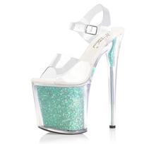 Sexy Women 20cm Pole Dance Shoes Peep Toe Shoes Pumps Party Club Platform High-heeled Sandals Plus Size 39 white