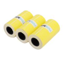 3PCs Sticker Thermal Paper Waterproof Anti‑Friction Anti‑Oil 56MM for Peripage Printer(Yellow ) geltona