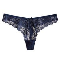 Women's Lace Thongs Sexy T Back Low Waist See Through Bikini Panties Seamless Stretch No Show Underwear XL juoda