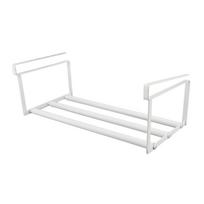 Expandable Under Cabinet Shoe Rack Carbon Steel Under Shelf Hanging Storage Rack Shoe Organizer for Closet Pantry White white