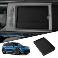 for KIA EV9 2024 2025 Car Accessories Center Console Cup Holder Shock-Absorbing Armrest Storage Tray Organizer Tidying Black black