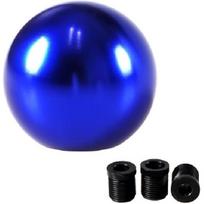 Round Ball Gear Shift Knob, Chrome Finish Aluminum Shifter Knobs with 3 Ada blue