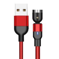 Magnetinis 5A greito įkrovimo laidas „Micro USB Type-C Plug“ duomenų laidas, skirtas „Android“. 1m Red Cable Only red