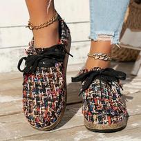 Moteriški spalvingi megzti loaferiai, su raišteliais, minkštu padu, platforma, kasdieniai batai, universalūs žemi batai Size 43