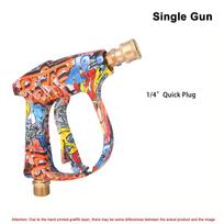 4350PSI High Pressure Water Gun with Graffiti Design, 1L Foam Cannon & 1/4  Quick Connect, Battery-Free for Karcher K Series black