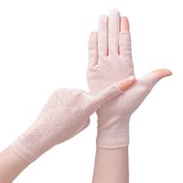 UV Protection Summer Sunscreen Gloves Ice Silk Breathable Sun Protection Gloves Thin Slip Resistant Anti-UV Mittens Running šviesiai rausvos spalvos