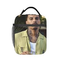 Insulated Lunch Box Rauw Alejandro Singer Rapper Merch  Storage Food Box INS Trendy Cooler Thermal Bento Box For Work One Size black
