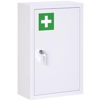 Medicine Cabinet, 3 Compartments, Lockable Door, Sturdy Steel Housing, White, 30 x 14 x 46 cm 30 x 14 x 46 cm balta