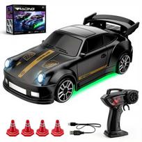 1 64 Mini Rc Drift Car 4Wd 2.4G Remote Control Desktop Racing Vehicle Led Light Palm Auto Toys For Kids Boys Gift gray