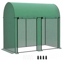 200 x 100cm Walk-In Greenhouse, with Zipped Doors - Green 200 x 100 x 178 cm