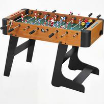 Foldable wooden table football foldable standing table football with 2 balls 22 players, 118 x 107.5 x 78 cm, brown 118 x 107.5 x 78 cm