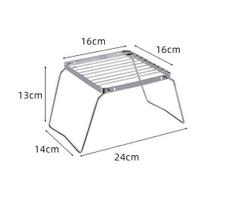Outdoor Stainless Steel Stove Holder Camping Portable Folding Mini Barbecue Rack Bundle Pot Holder Baking Tray Holder white