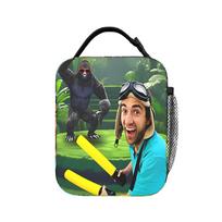 Dannys Go Lunch Bag  Funny Lunch Box For Child Travel Portable Cooler Bag Waterproof Print Thermal Lunch Bags as picture blue