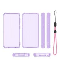 Shock Resistant MP3 Player Case Transparent Protective Player Case for AGPTEK M3 Portable Audio Use violetinė