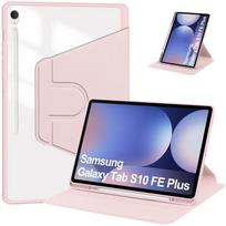 Skirta Samsung Galaxy Tab S10 FE Plus 13.1 SM-X620 SM-X626 X626B 13.1  S10 FE+ dėklas su rašiklio laikikliu 360° besisukantis stovas Dangtelis S10FE Plus 13.1 inch rožinė