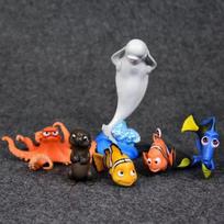 Žuvytė Nemo torto dekoracijų rinkinys: Apima Dorės, Marlino ir Nemo figūrėles gray
