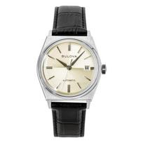 Bulova Frank Sinatra Leather Strap Beige Dial Automatic 96B483 Men's Watch smėlis