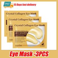 Crystal Collagen Face Masks 24K Gold Big Facial Mask Hydrating Moisturizing Reduce Dark Circles Eye Mask Skin Care beige