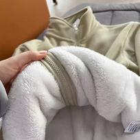 Moteriška dvipusio fliso pamušalu striukė, polinio fliso megztinis su gobtuvu, žieminiai šilti viršutiniai drabužiai, minkštas, jaukus, kasdienis gatvės stilius S rožinė