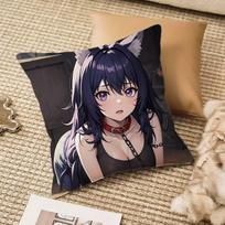 Anime The E-eminence in Shadow Pillow Case Anti-dustmite Invisible zipper Sofa Bed 12x12Inch blue