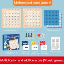 Children's math puzzle toys, multiplayer tabletop games, prompt memory, intelligence development training, learning aids blue