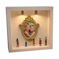DIY Mini Museum Silhouette Box with LED Light Mini Museum Frame Kit with 5 Figurines And 1 Frame Personalized Photo B brown