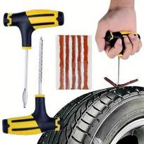Car Tire Repair Kit Studding Tool Set Tubeless Tyre Puncture Plug with Rubber Strip for Auto Bike Garage Repair Accessories white