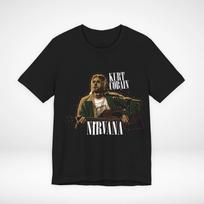 Kurt Cobain Nirvana Shirt 90's Rock Vintage Style New Unisex Men Women L black