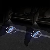 LLB4 2pcs LED Car Logo Door Welcome Laser Light Wireless Projector Lamp For Ford Focus ST Line Mustang Fiesta Kuga Edge Accessories black