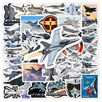 Cool Fighter Jet Stickers Aircraft F35 F16 Mig Diy Kids Toys Gift Decorative Decal For Laptop Phone Luggage Bottles Waterproof gray