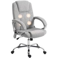 Massage and Heating Office Armchair, Ergonomic Office Chair, Adjustable Height and Armrests, Grey 70 x 65 x 119 cm