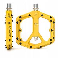 GEWAGE Lightweight Yellow Platform Bicycle Pedals Nylon 2 Slide Bearings