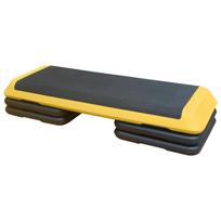 110cm Exercise Aerobic Step Platform, Adjustable Height Workout Step with 4 Risers, Stepper for Home Gym Cardio Strength & Training (Yellow) 109 x 41 x 11 cm geltona