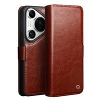 Qialino Genuine Leather Flip Phone Cases For Huawei Pura70 Pura 70 Pro Ultra Handmade Phone Cover With Card Slots Cover Case Genuine Leather&Huawei Pura 70 Pro+ ruda