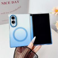 For Samsung Galaxy Z Fold 8 Case Hard Transparent Gradient Magnetic Wireless Charging Protect Back Cover for Z Fold 8 Ultra 7 6 Galaxy Z Fold7 geltona