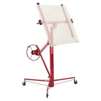 VEVOR 3353mm Drywall Lift, Heavy-Duty 68 kg Sheetrock Hoist with Adjustable Telescoping Arm, Lockable Wheels 153 x 153 x 145 cm raudona