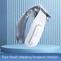 Vertebra Massager Fashion Hot Compress Shoulder and Neck Relaxation Neck Protector Multifunctional Home Intelligent Cervical Vertebra Massager English packaging white