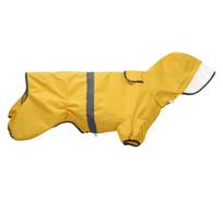 Rainy Corgi Clothes Short Reflective Dog Raincoat All Inclusive Small Dog Pet Jumpsuit Waterproof M size geltona