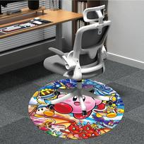 1 vnt. Kirby biuro apvalus kilimas, miegamojo svetainės namų dekoras, kambario dekoras, Offic a1016184 100cm by 100cm gray